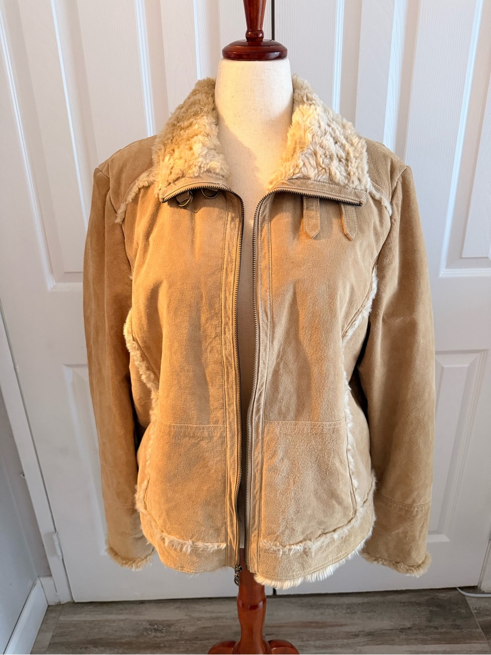 Wilsons Leather Tan Faux-Shearling Jacket